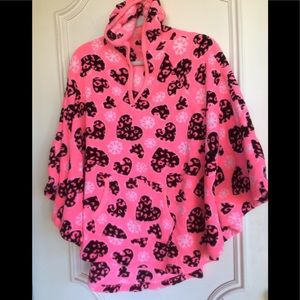 Justice Fleece hooded poncho Size S (XXL girls)